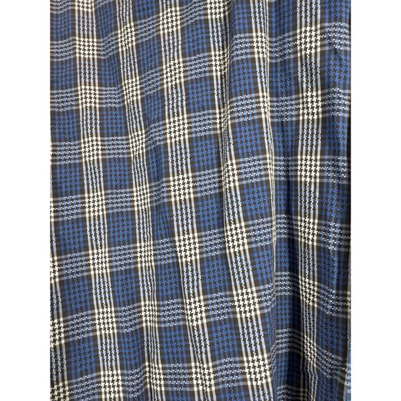 Bugatchi Shaped Fit Cotton Button Down Plaid Blue Mens Shirt Size 2XL - Picture 3 of 6